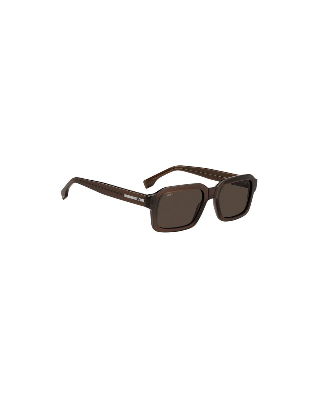 Boss Brown Acetate Sunglasses With-Tone Logo Insert for men