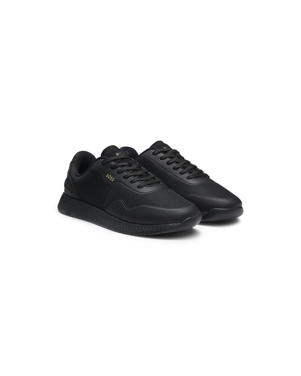 Boss Black Ttnm Mesh Trainers With Smooth Trims for men