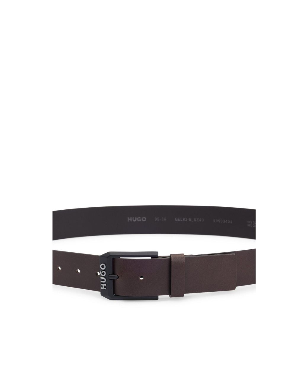 HUGO Brown Gelio Leather Belt for men