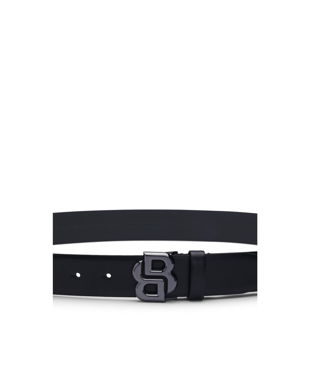 Boss Black Italian-Leather Belt With Double B Monogram Buckle for men