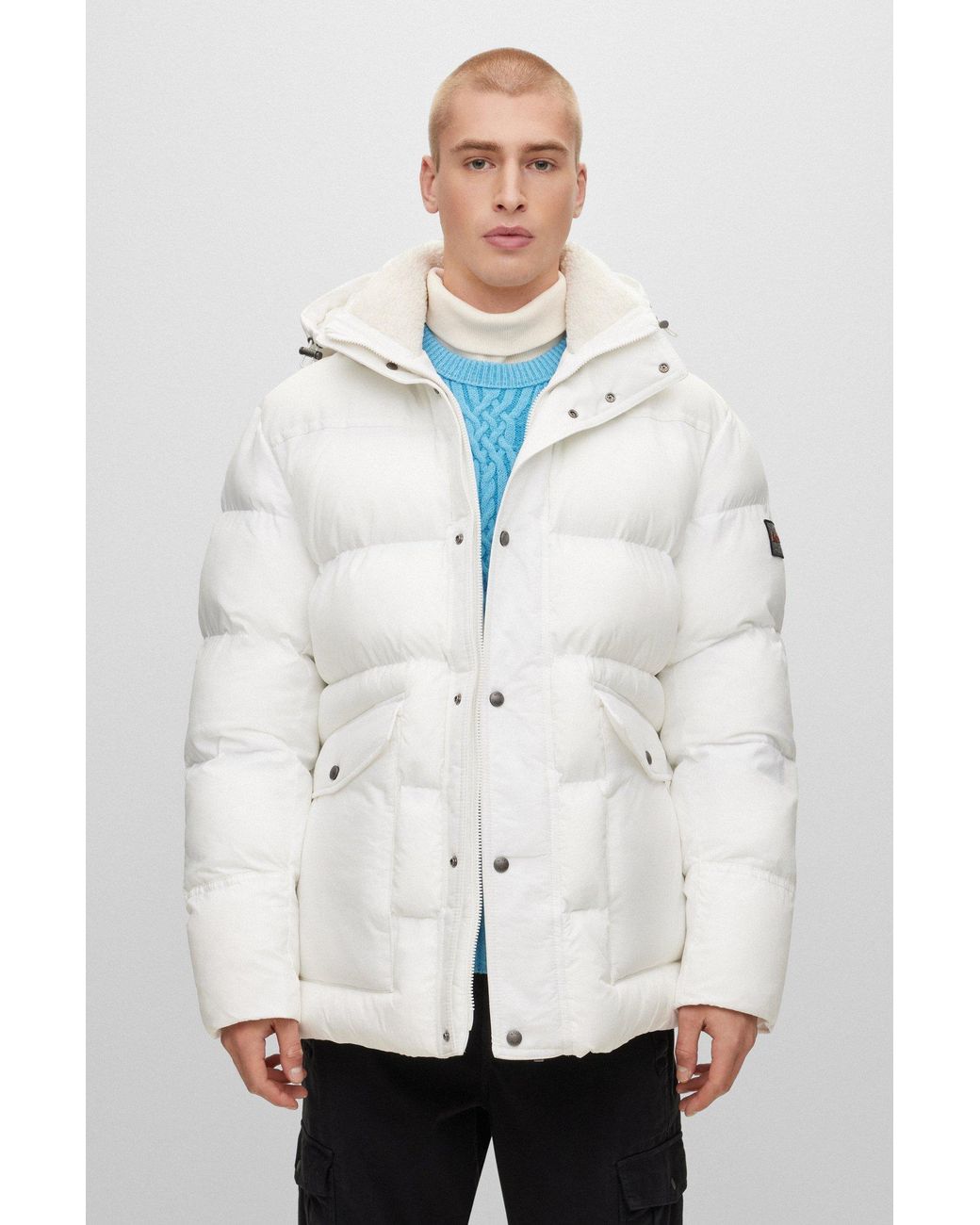 Boss parka coat cheap