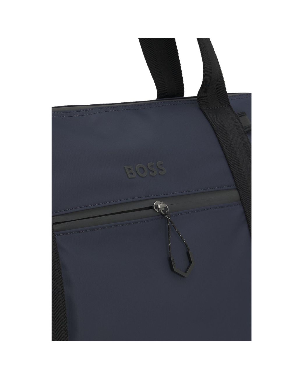 Boss Black Faux-Leather Holdall With Reflective Details for men