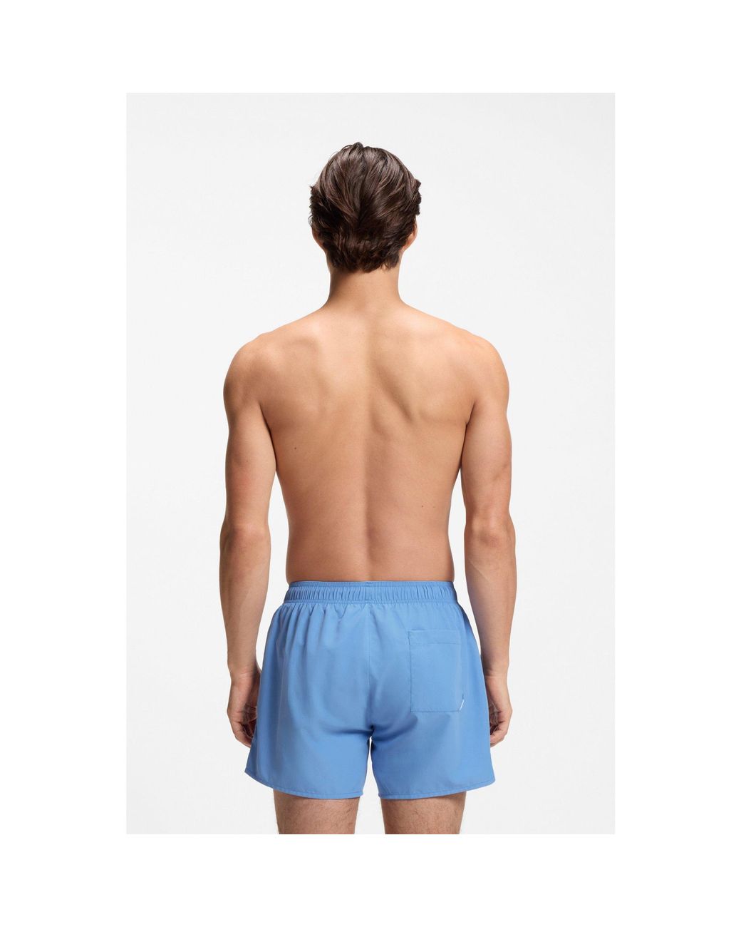 HUGO Blue Swim Shorts With Repeat Logos for men