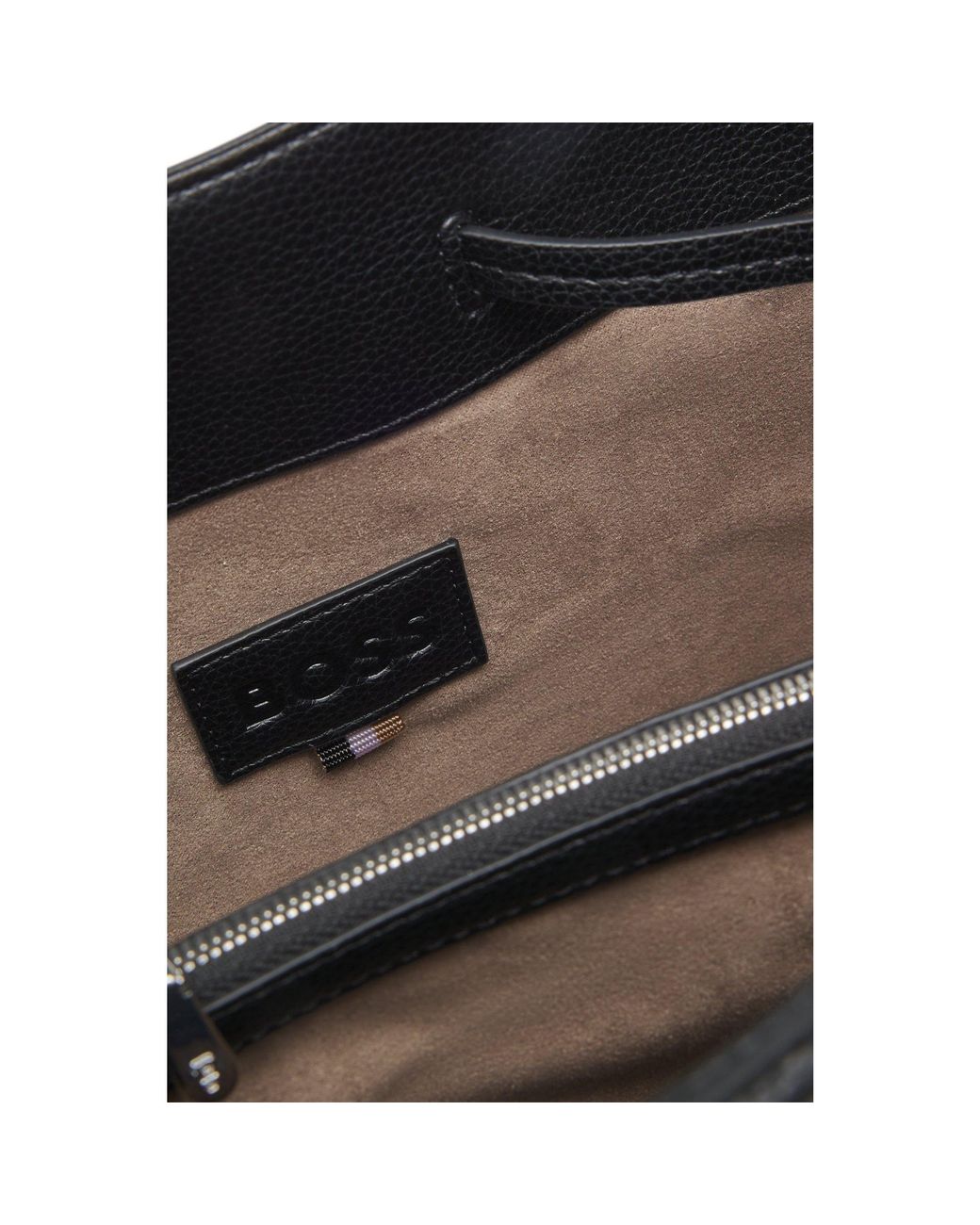 Boss Black Grained Faux-Leather Bucket Bag With Double B Monogram