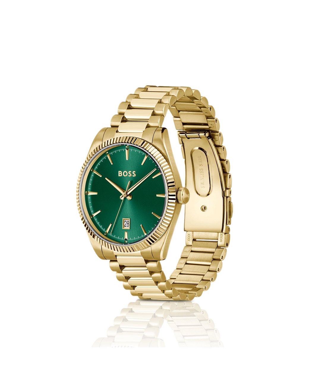 Boss Metallic Cheswick-Dial Watch With Fluted Bezel for men
