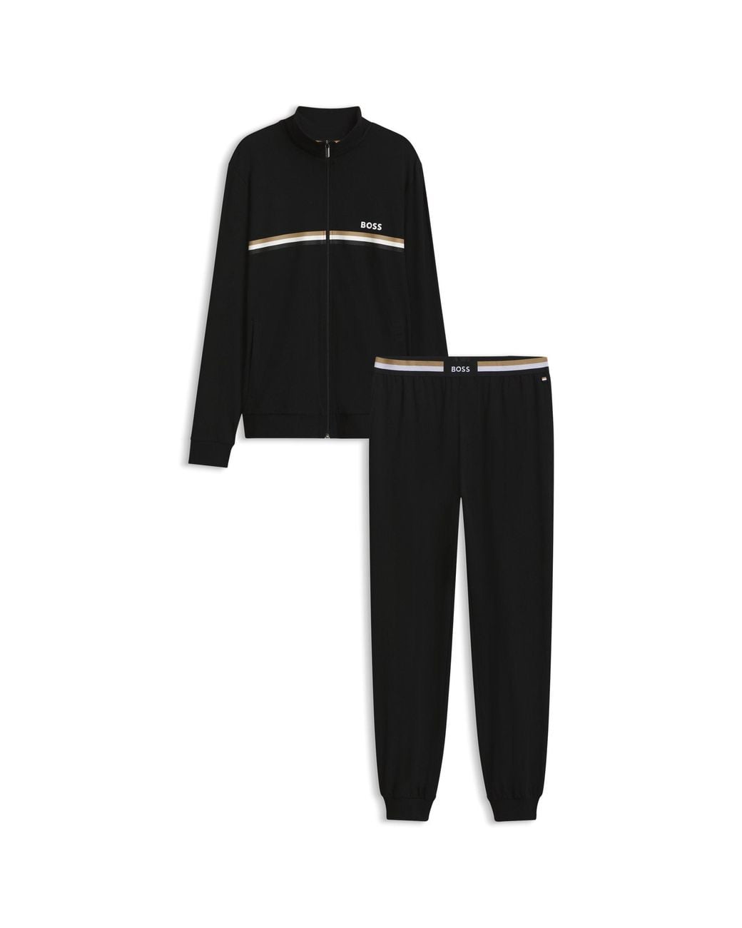 Boss Black Stretch-Cotton Pyjama Set for men