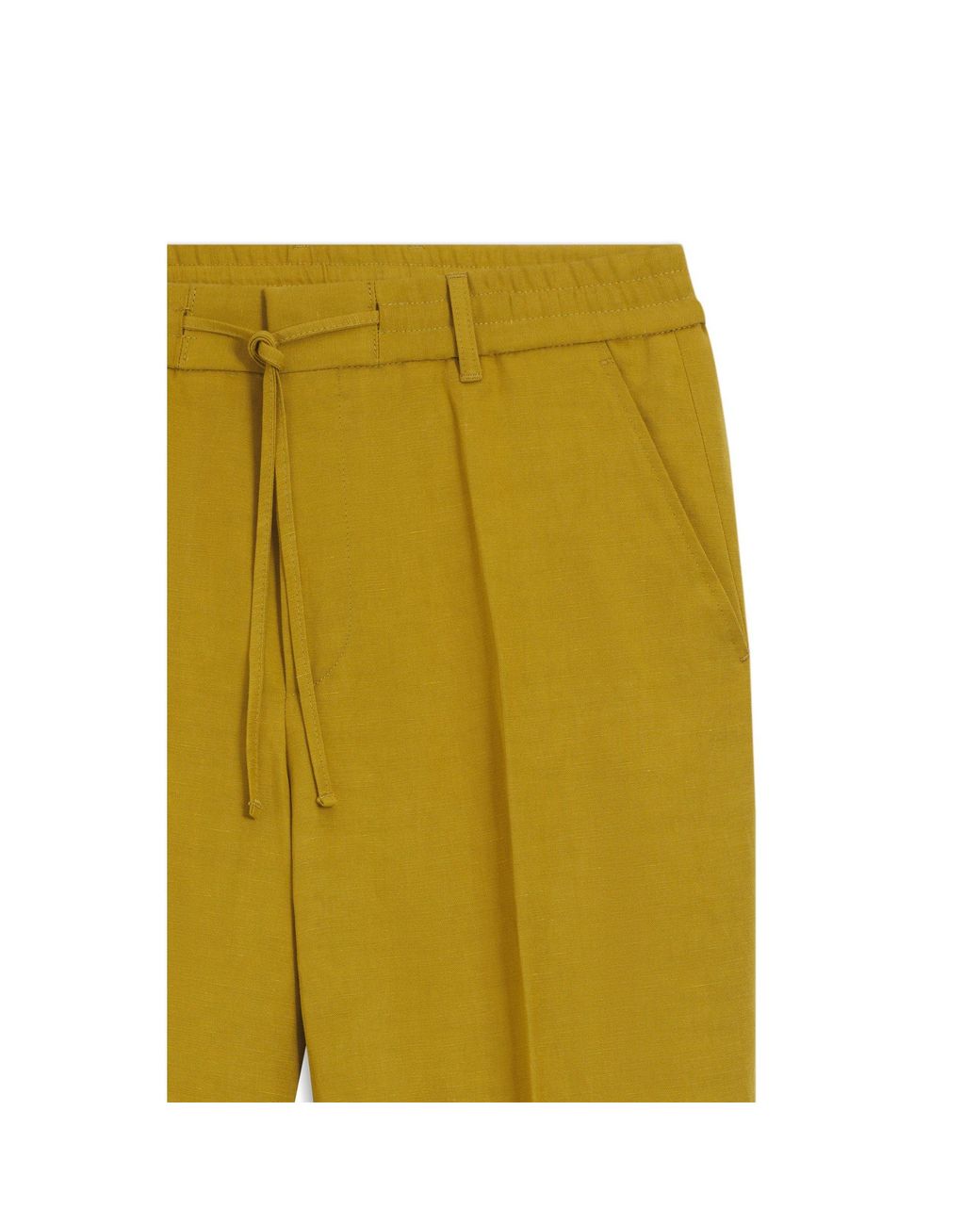 Boss Yellow Tapered-Fit Trousers With Drawcord Waist for men