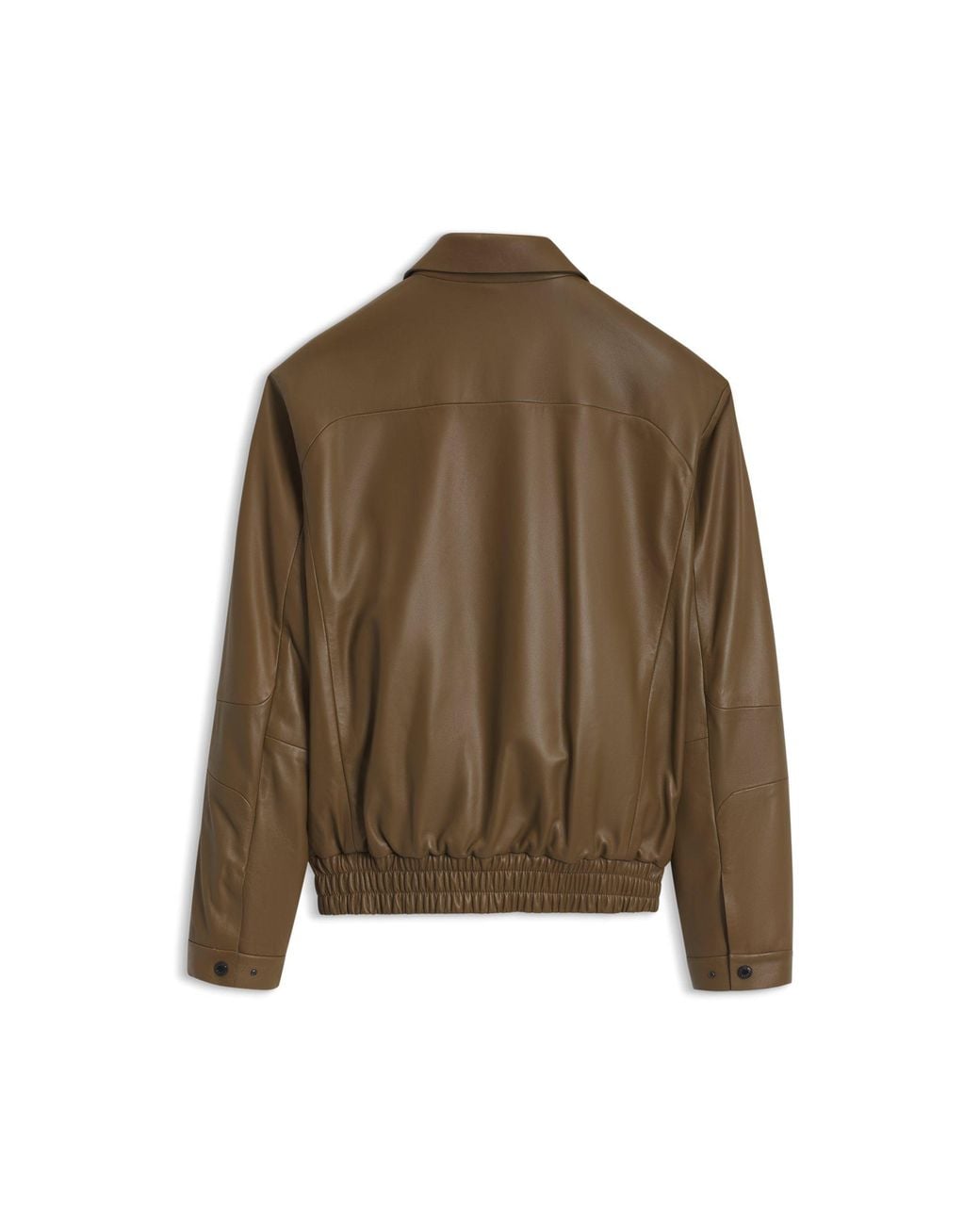 Boss Brown Porsche X Leather Jacket With Concealed Magnetic Closure for men
