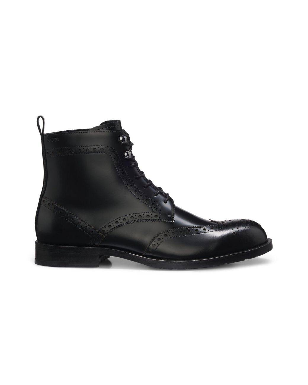 Stivali Stringati Eleganti di Boss in Black da Uomo
