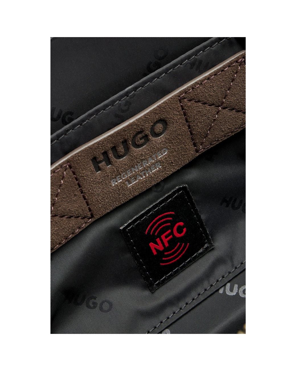 HUGO Brown Faux-Leather Crossbody Bag With Adjustable Strap for men