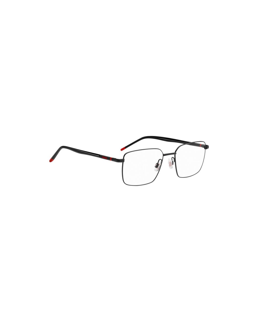 HUGO Black Metal Optical Frames With Tubular Temples for men
