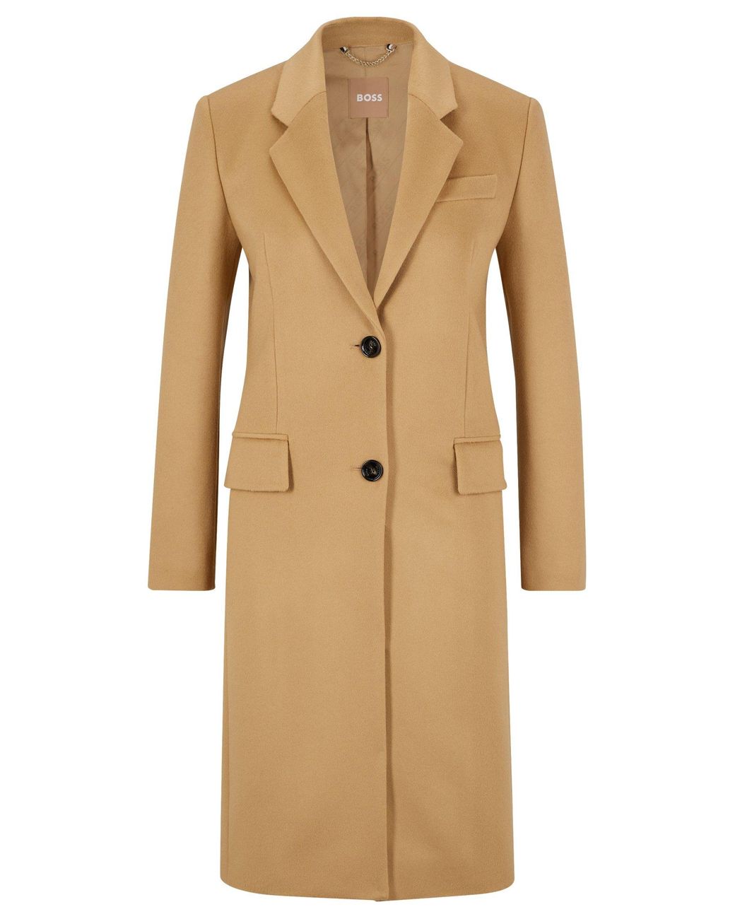 BOSS Slim fit Formal Coat In Wool And Cashmere in Natural Lyst UK