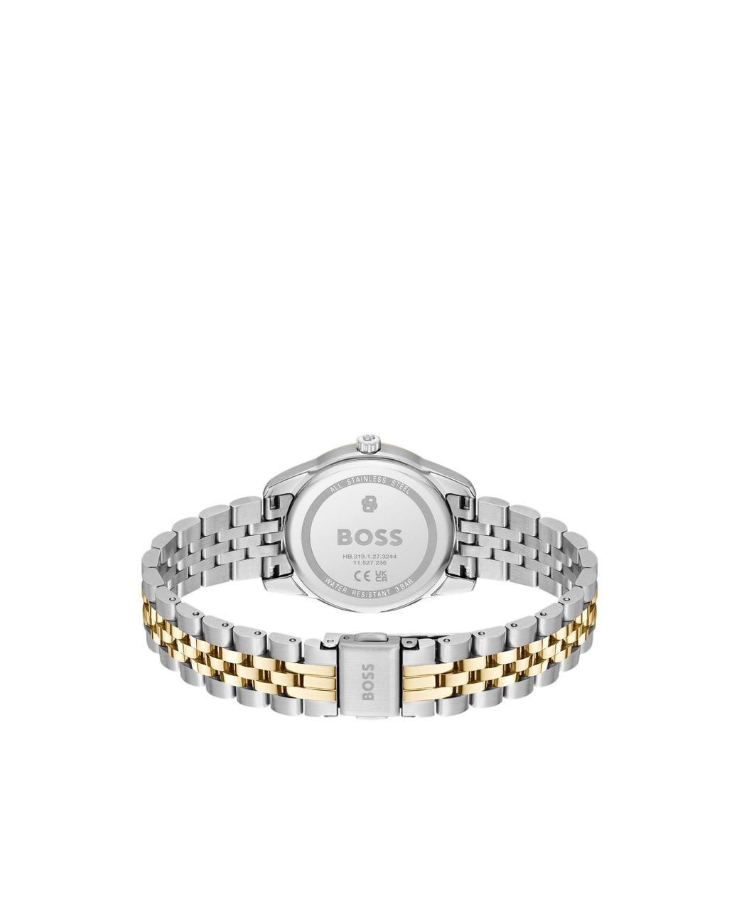 Boss Metallic Graceful Two-Tone Watch With Crystal-Set Bezel