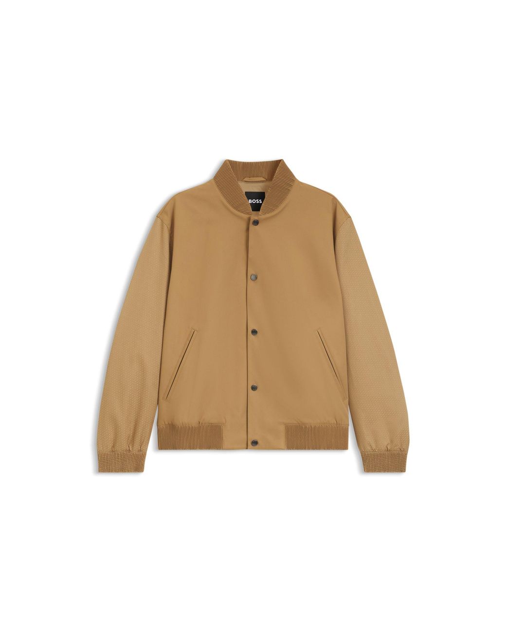 Boss Natural Water-Repellent Jacket With Monogram-Pattern Sleeves for men