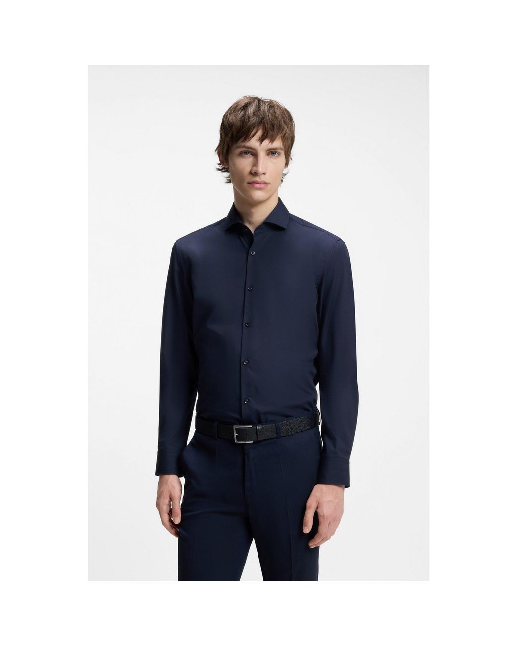 HUGO Blue Slim-Fit Shirt for men