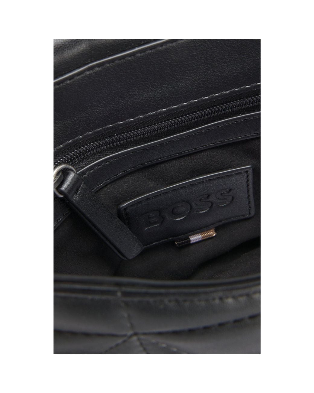 Boss Black Small Quilted Shoulder Bag With Double B Monogram