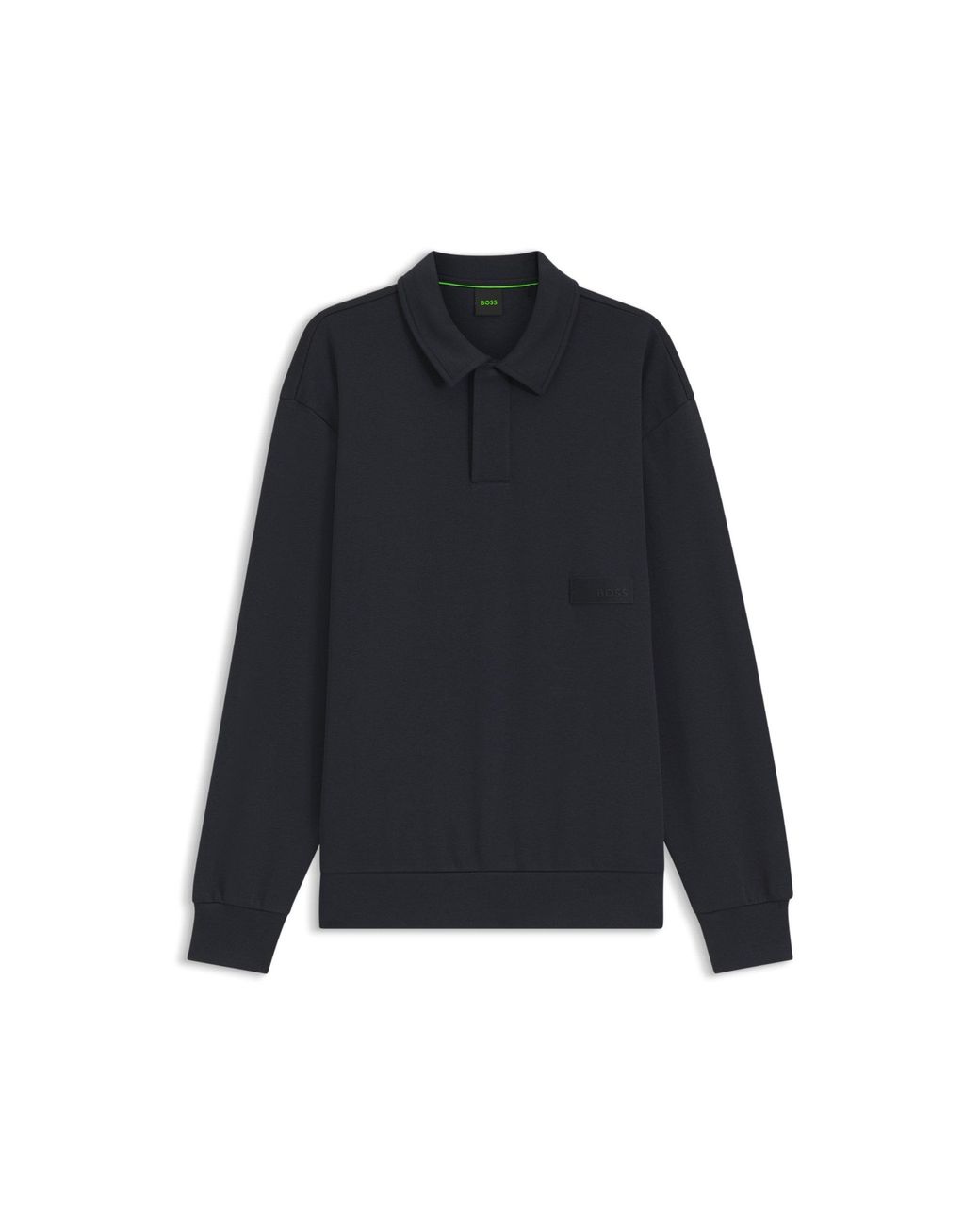 Boss Blue Relaxed-Fit Polo Sweatshirt for men