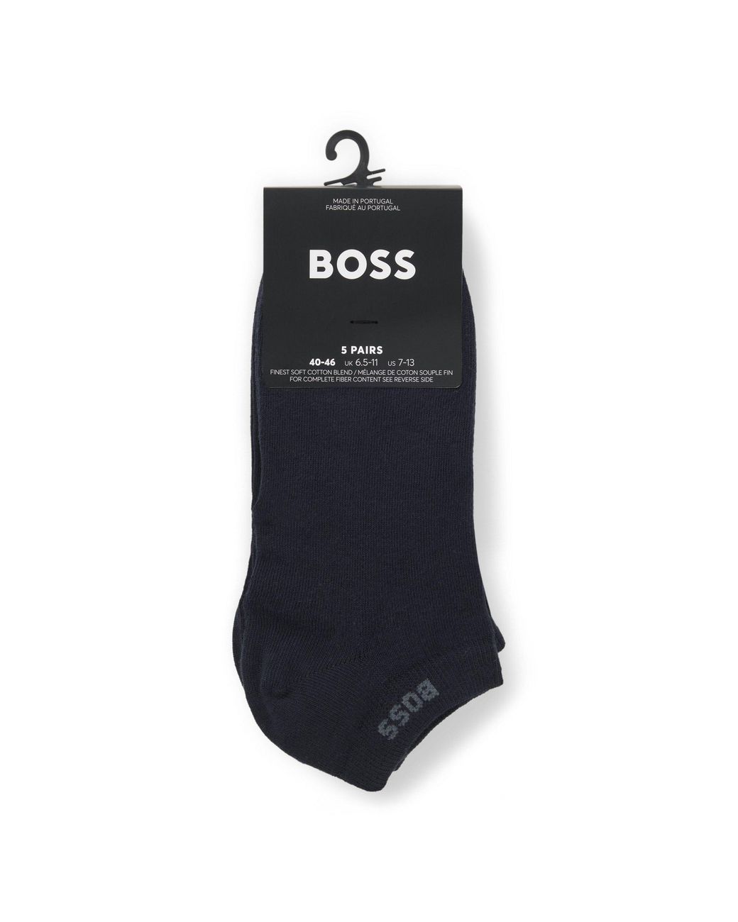 Boss Blue Five-Pack Cotton-Blend Ankle Socks for men