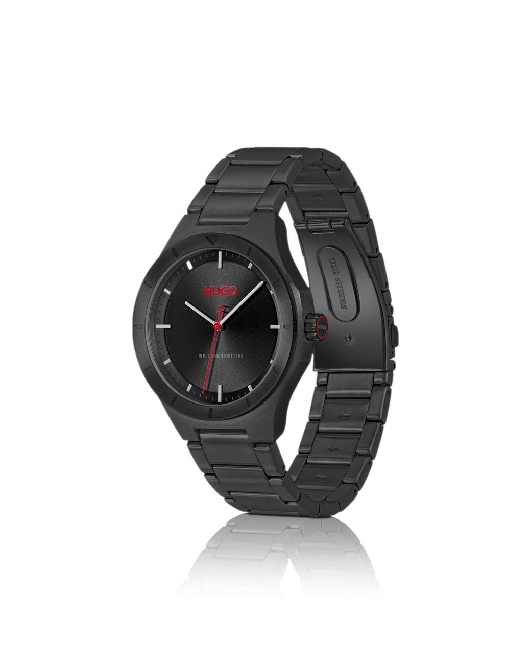HUGO Black Lit-Plated Watch With Tonal Dial for men