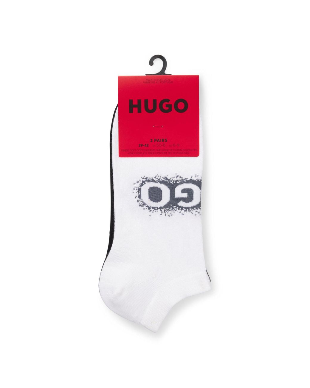 HUGO Black Two-Pack Of Ankle-Length Socks for men