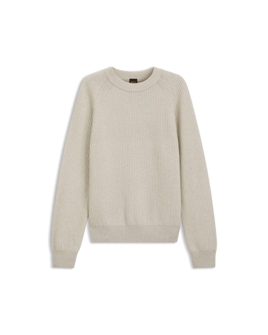 Boss Gray Relaxed-Fit Sweater With Ribbed Zig-Zag Structure for men
