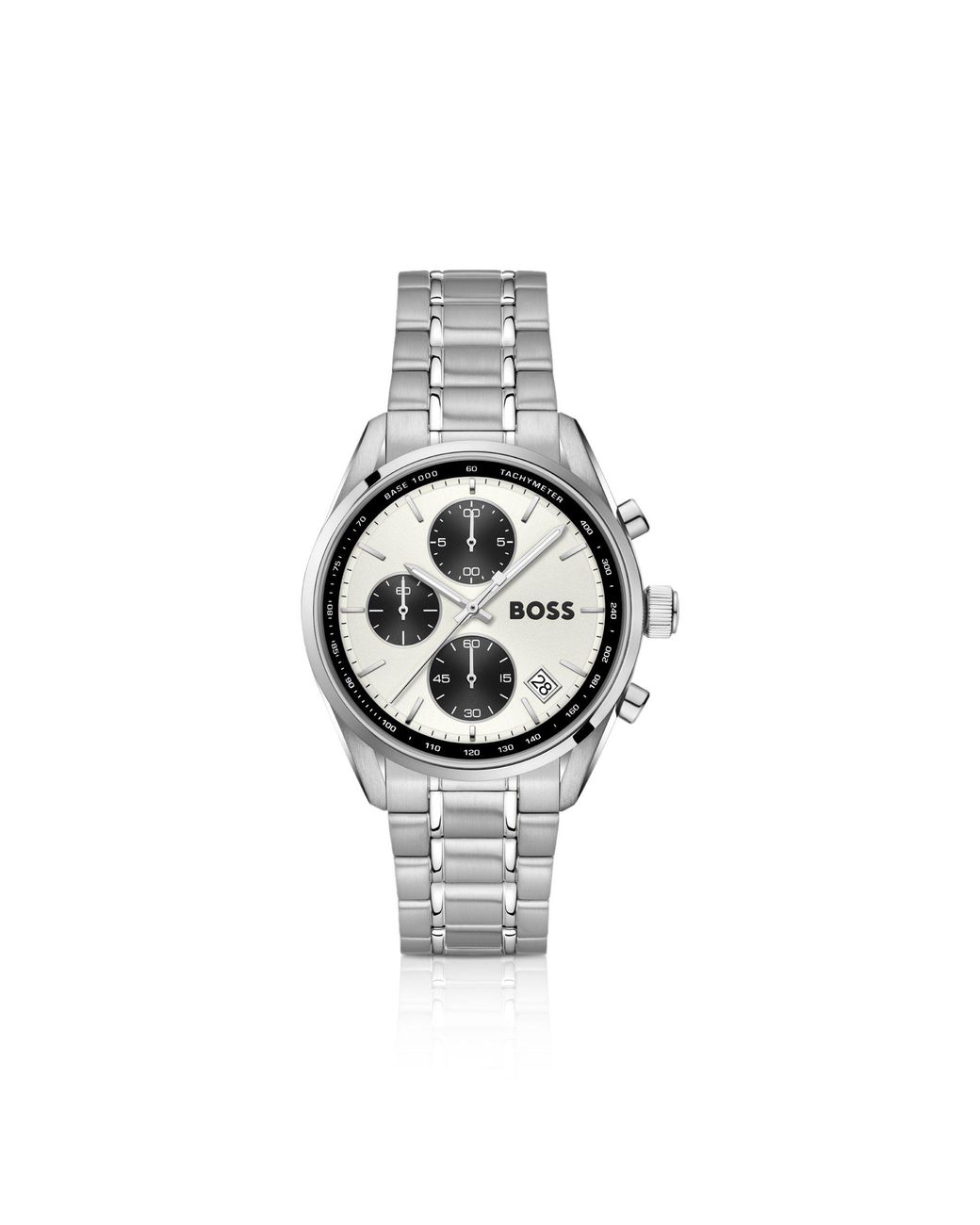 Boss Metallic Grand Prix Stainless-Steel Watch With- Dial for men