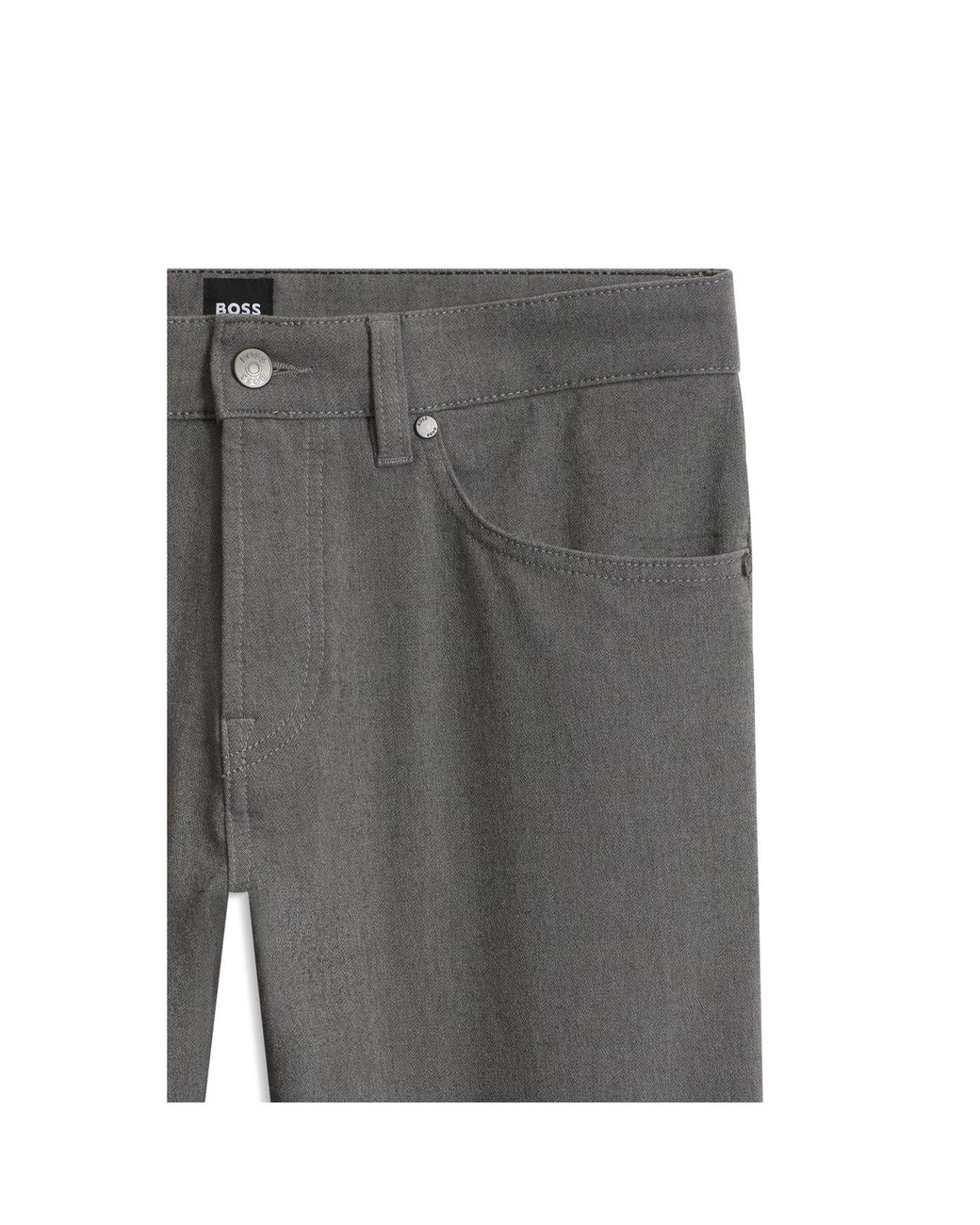 Boss Gray Regular-Fit Trousers for men
