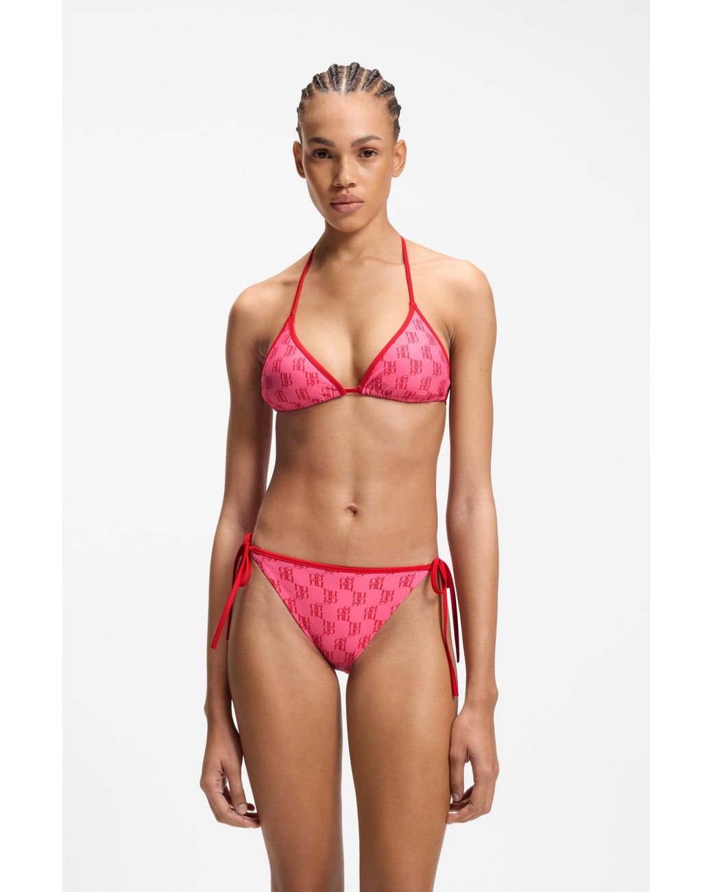 HUGO Red Triangel-Bikinitop Mit Stack-Logos