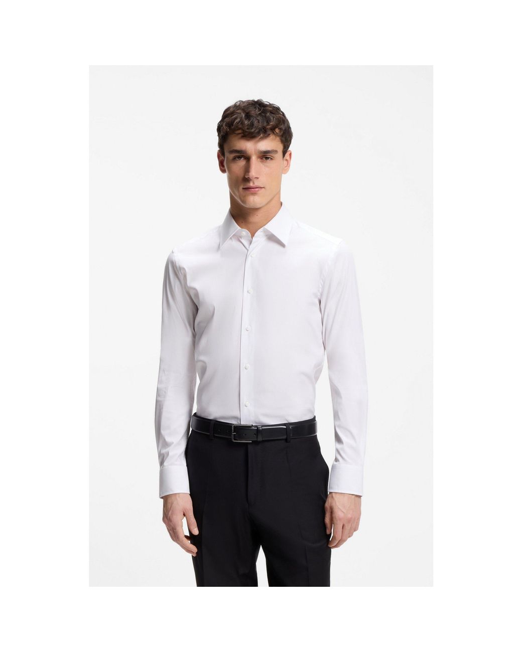 Boss White Slim-Fit Shirt for men
