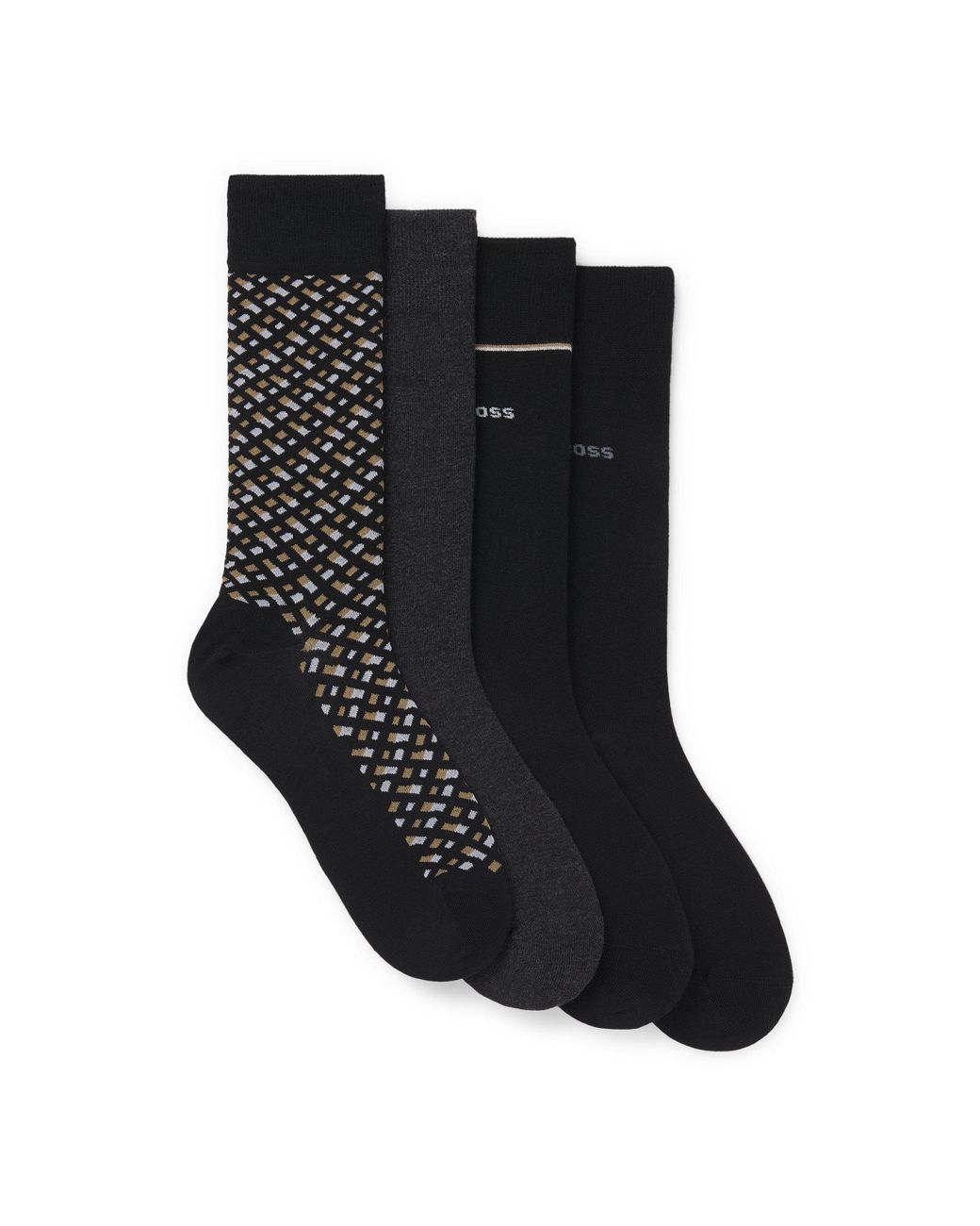 Boss Black Gift-Boxed Four-Pack Of Regular-Length Socks for men