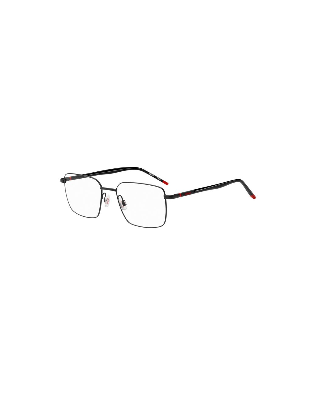 HUGO Black Metal Optical Frames With Tubular Temples for men