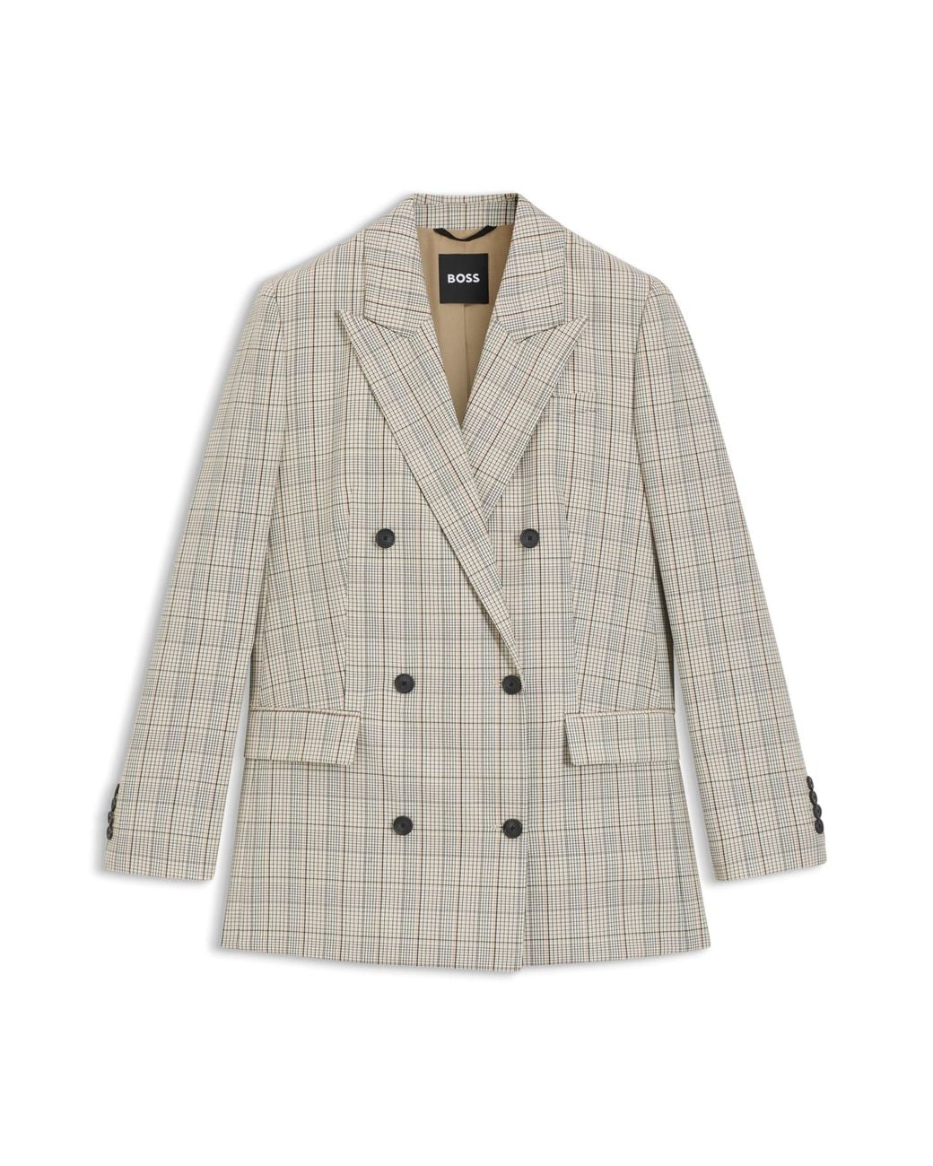 Boss Natural Patterned Women's Tailored Jackets Size 4