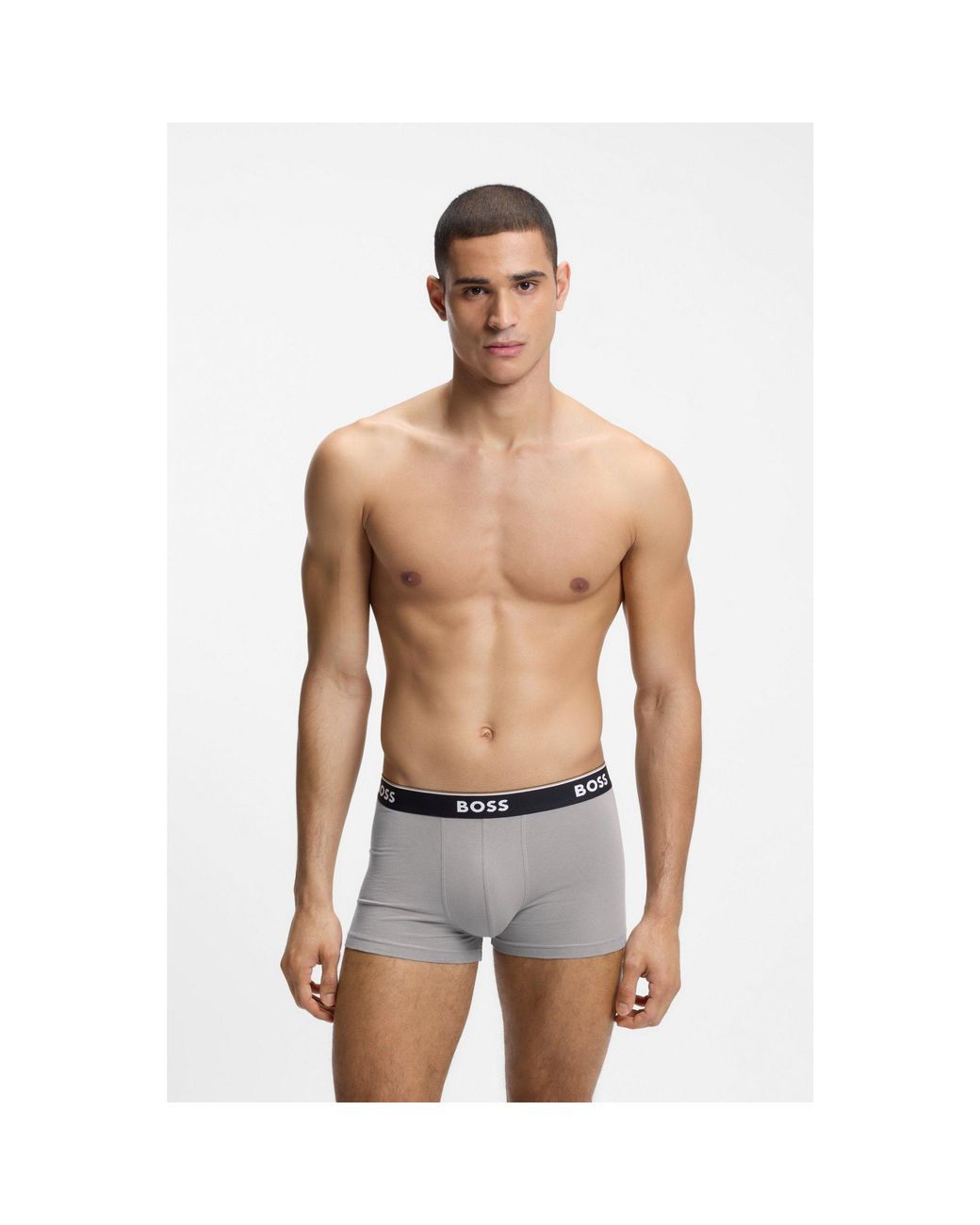 Boss Black Three-Pack Of Logo-Detail Trunks for men