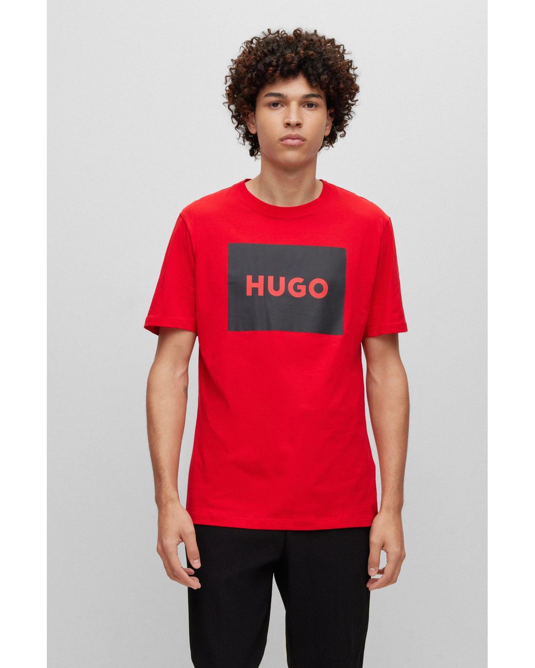 BOSS by HUGO BOSS Crew-neck T-shirt In Cotton Jersey With Box Logo in ...