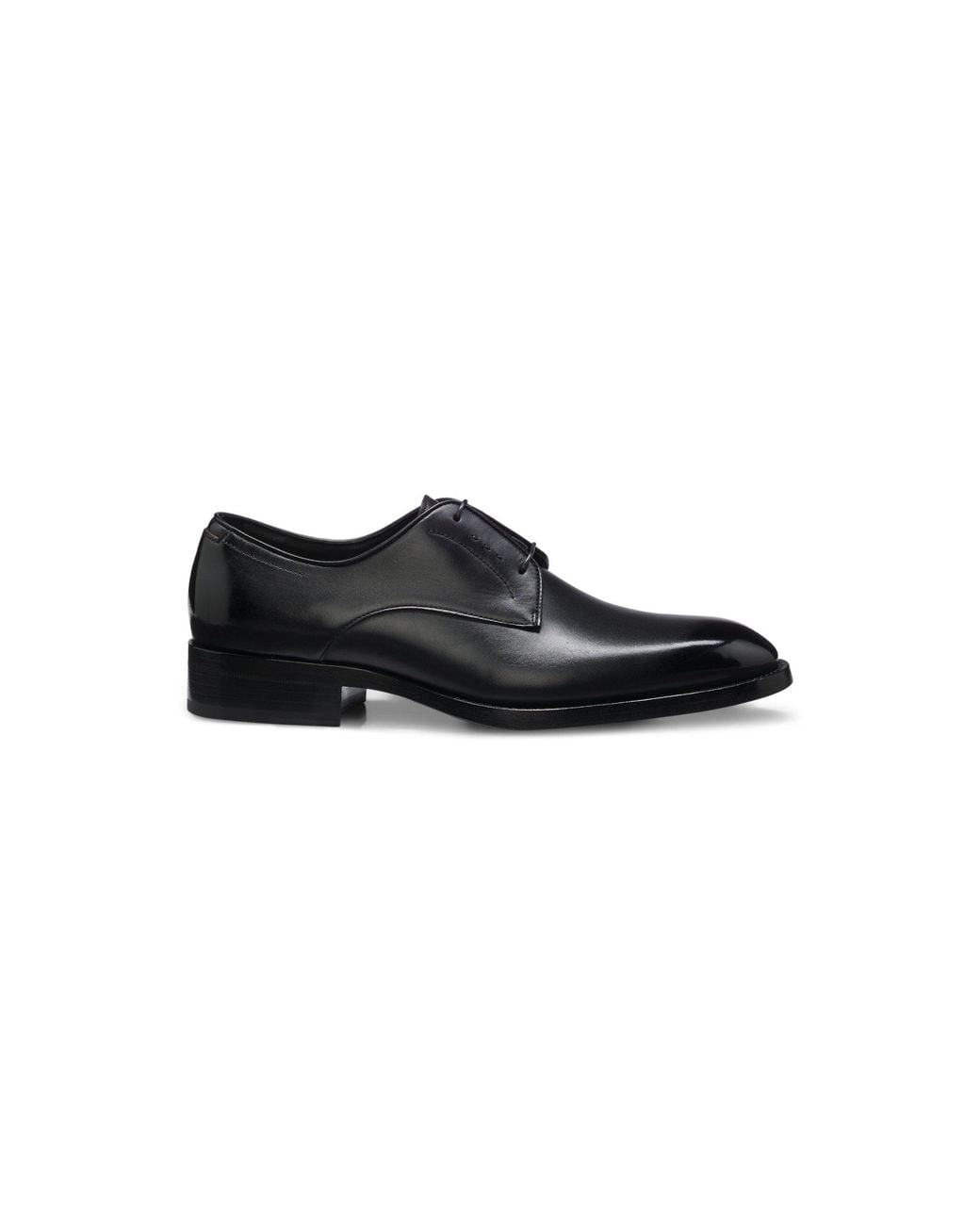 Boss Black Leather Derby Shoes for men