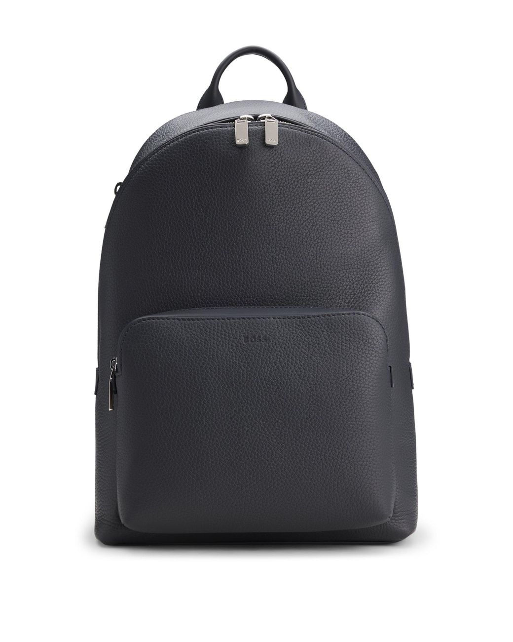 Sac À Dos En Cuir Italien Grainé Avec Logo En Relief Boss pour homme en coloris Black