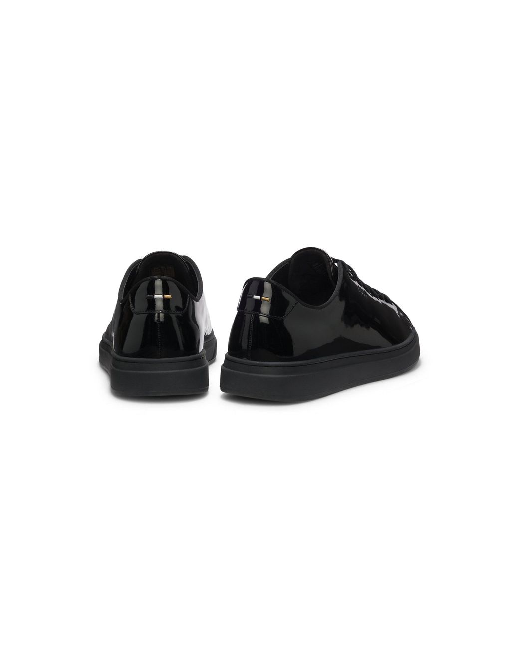 Boss Black Patent-Leather Trainers With A Clean, Modern Design for men