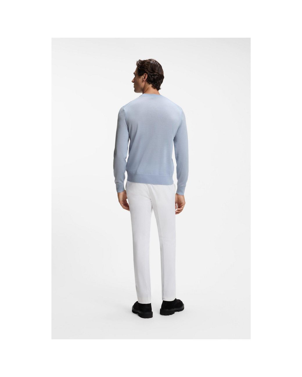 Boss Blue Merino-Wool Sweater for men