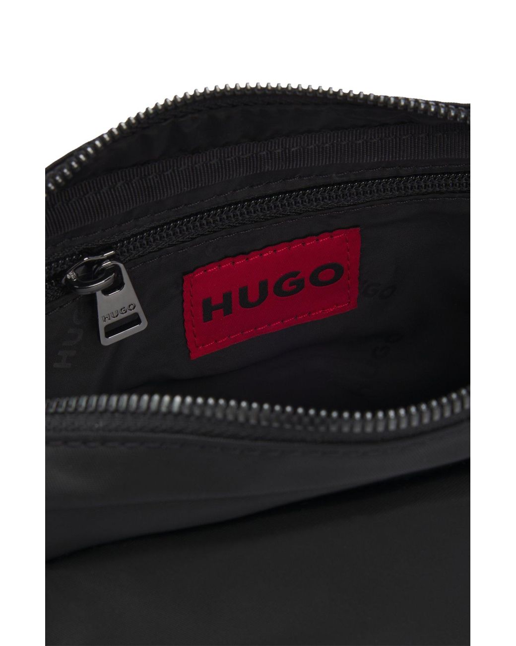 HUGO Crossbodytas Van Keperstof Met Metalen Tweedelig Logo in het Black voor heren