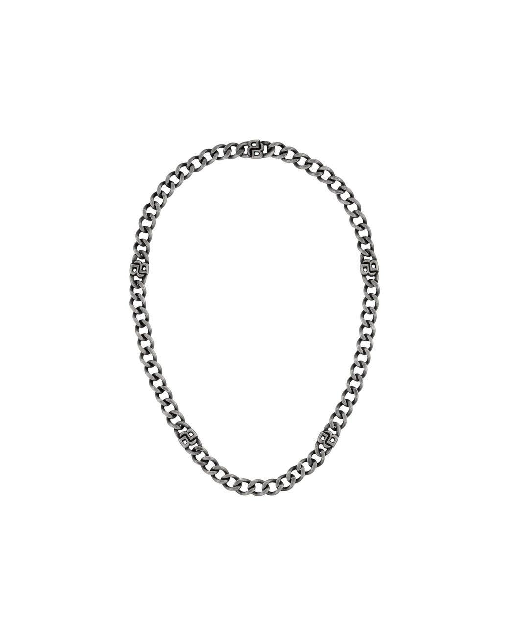 Boss Metallic Chain Necklace With Double B Monograms for men