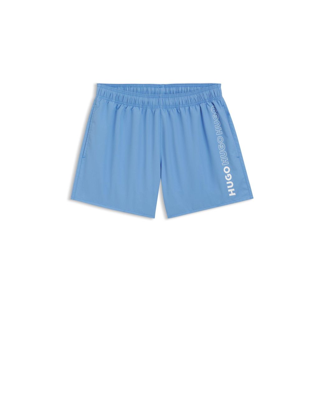 HUGO Blue Swim Shorts With Repeat Logos for men