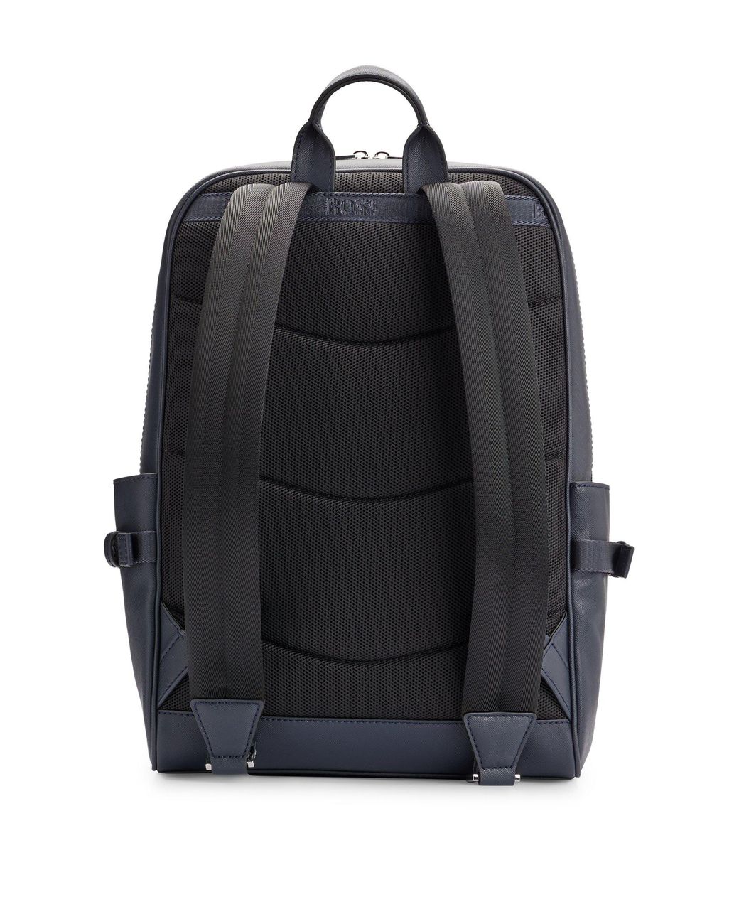 【関税込み】BOSS ブルー Signature Stripe ロゴ バックパック BOSS - バックパック シグネチャーストライプ＆ロゴディテール