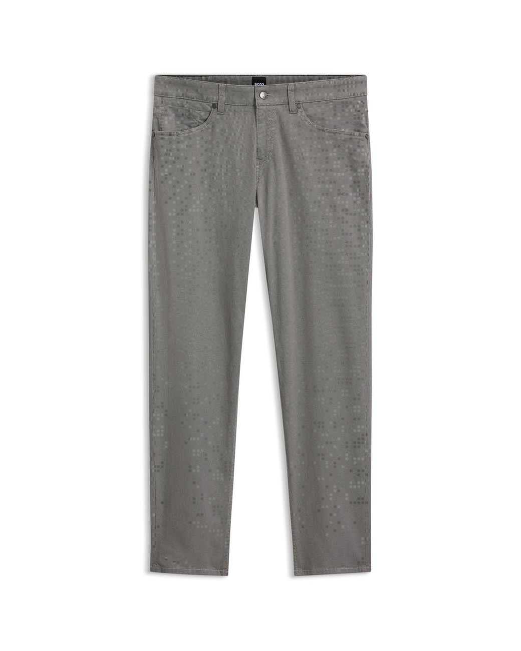 Boss Gray Maine Regular-Fit Trousers for men