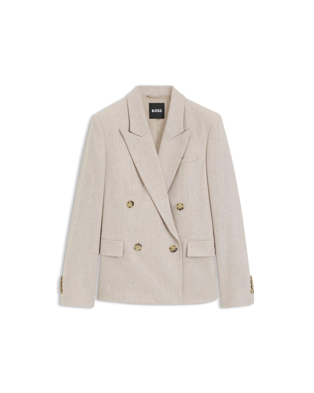Boss Natural Double-Breasted Regular-Fit Blazer