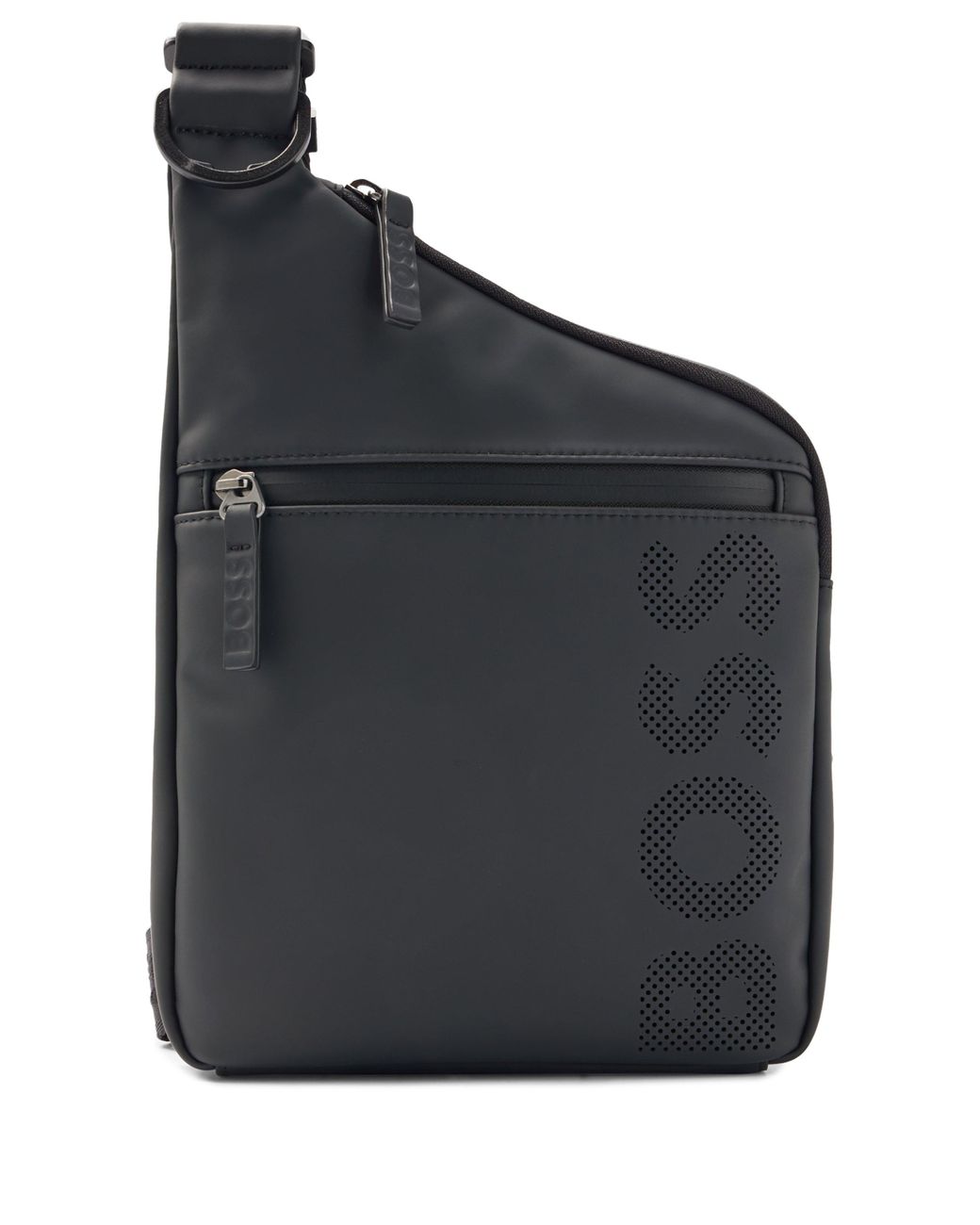 BOSS by HUGO BOSS Reporter Bag In Faux Leather With Perforated Logo in  Black for Men | Lyst