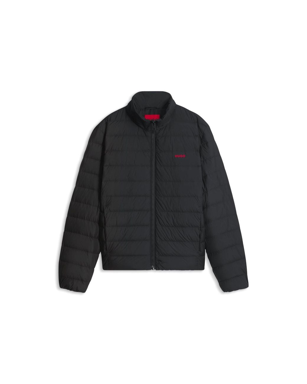 HUGO Black Water-Repellent Down Jacket for men