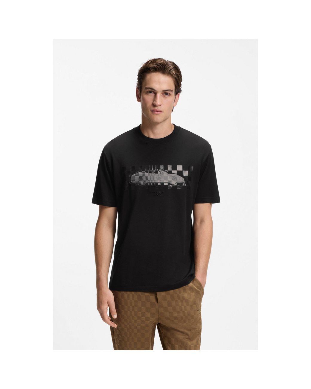 Boss Black Porsche X T-Shirt With Gloss Artwork for men