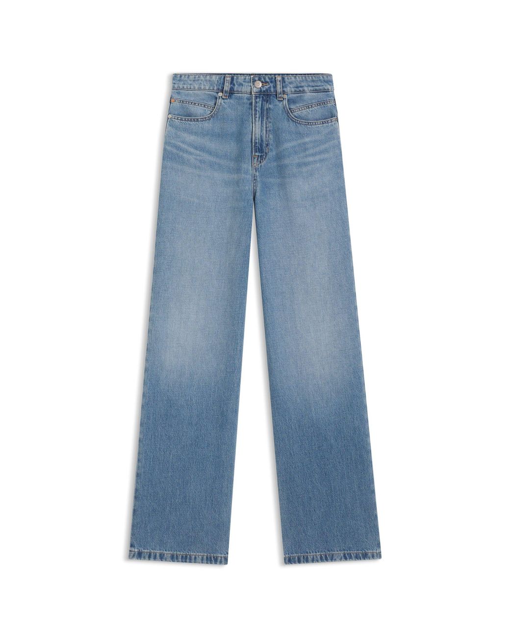 Boss Blue High-Waisted Regular-Fit Jeans