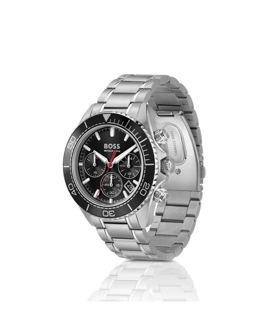 Boss Metallic Sealiner-Dial Watch With Rotating Tachymeter Bezel for men