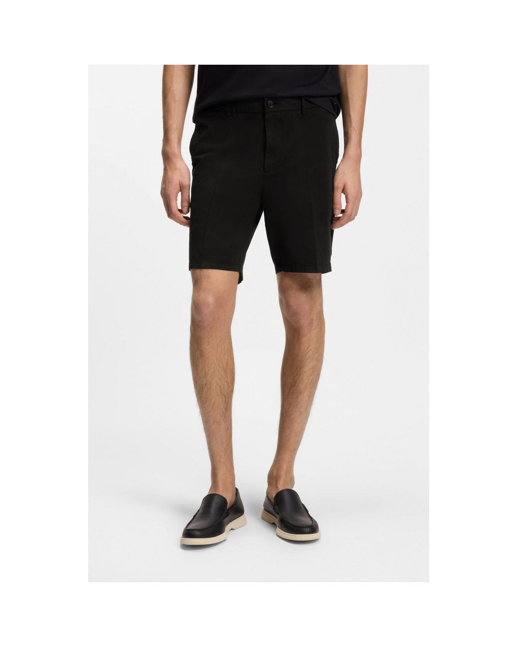 Boss Black Stretch-Cotton Shorts for men